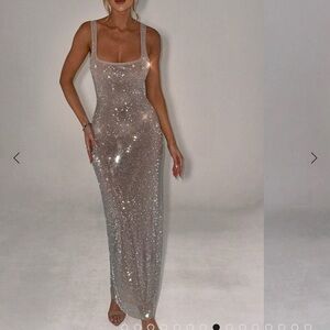Babyboo Petra silver maxi dress